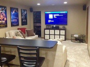 Finished basement by Mischler and Sons Construction