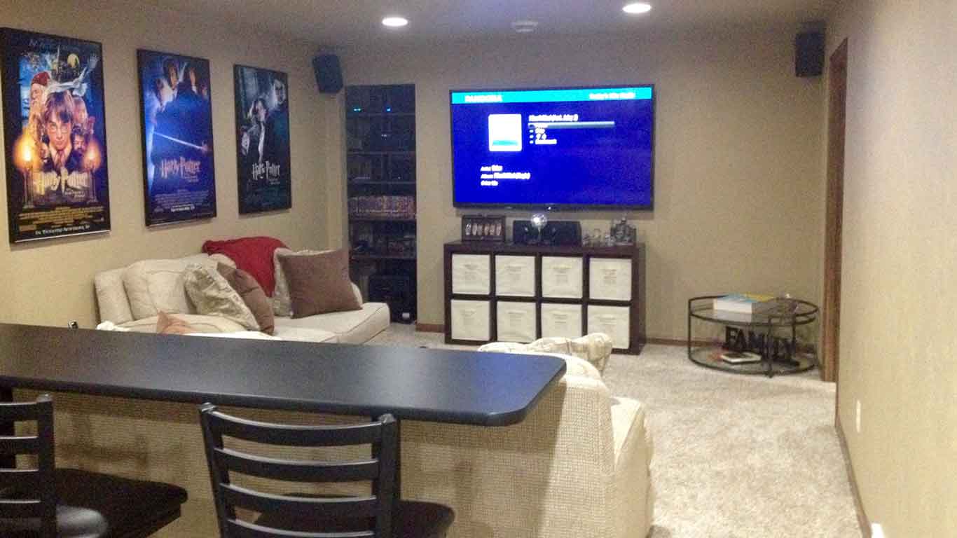 Newly finished basement family room